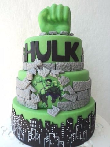 tortas del increible hulk en fondant