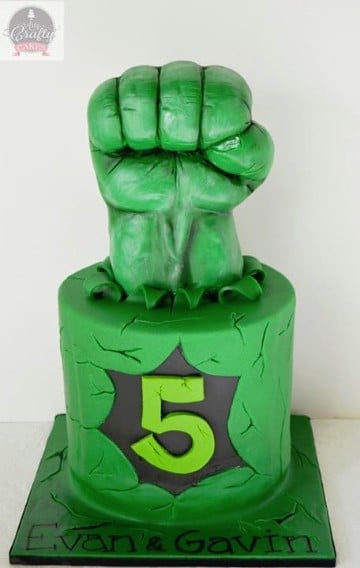 tortas del increible hulk para 5 años